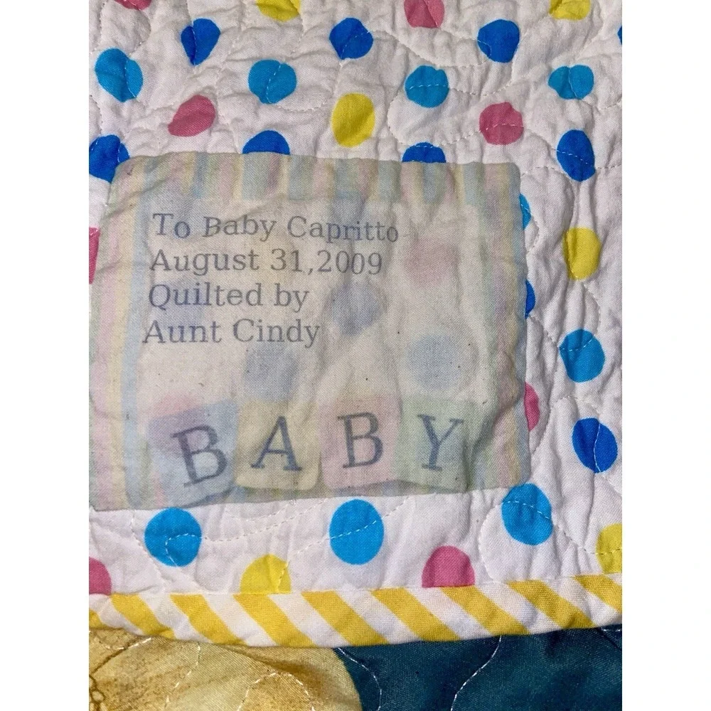 Hand Quilted Homemade Quilt Blanket 31x39